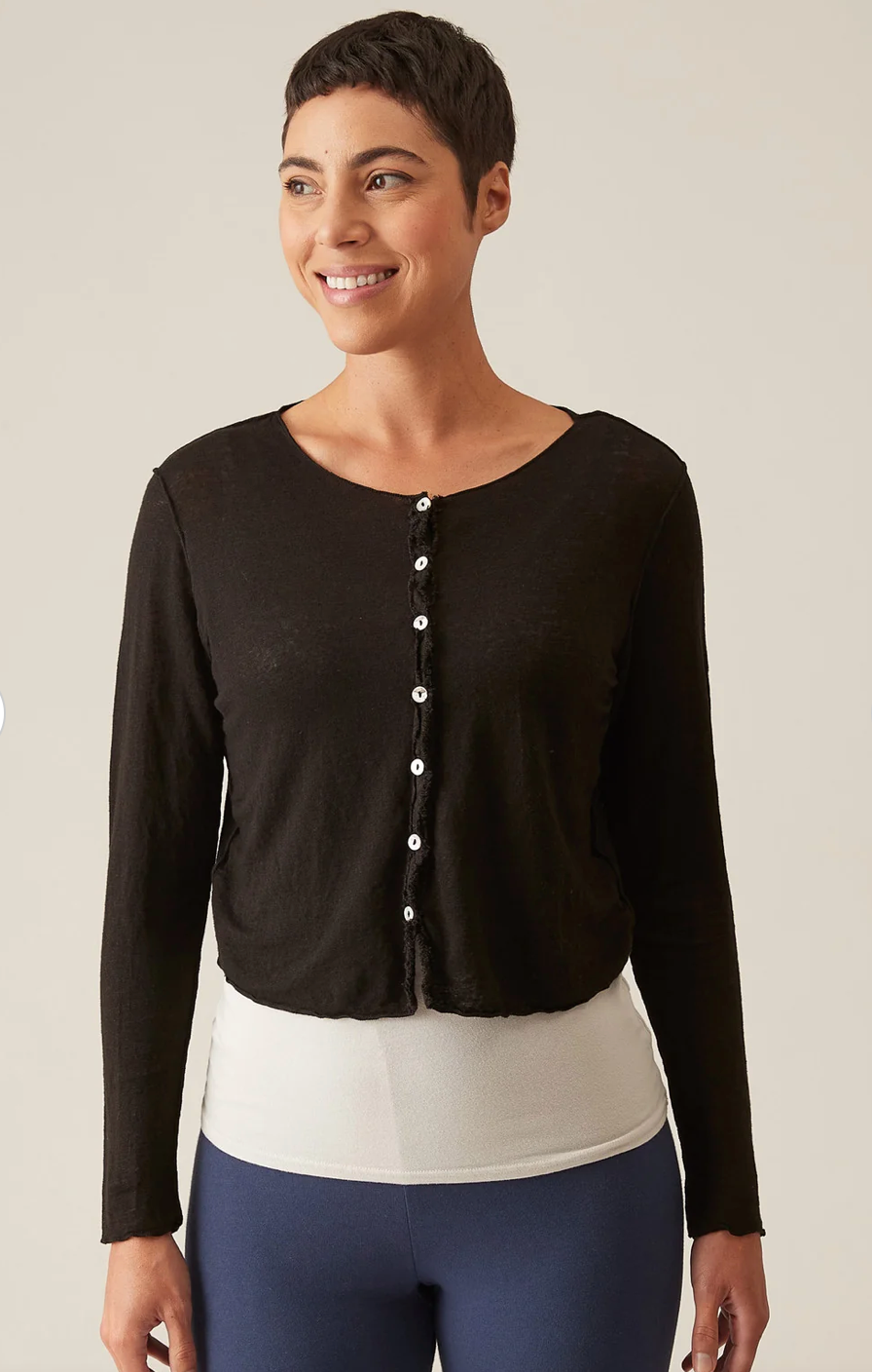Cut Loose Womens Crop Cardigan Knit Sweater