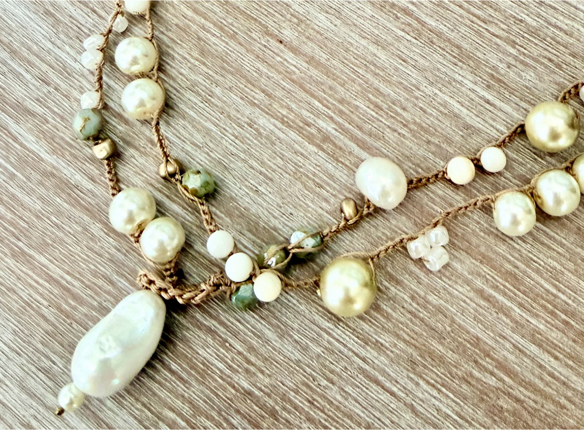 Twist Style Saltwater Mermaid Long Baroque Necklace