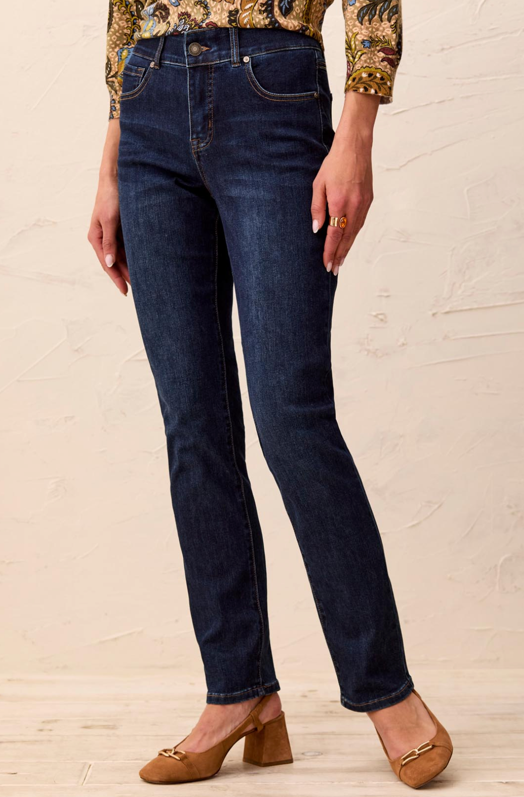 Tribal Womens Sophia 5 Pocket Curvy Straight Jeans