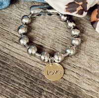 Sosobella Chunky Brass Love Tag Bracelet