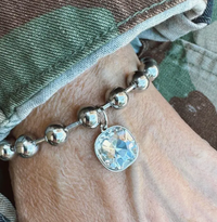 Sosobella New Polished Stainless Steel Sparkle Charm Bracelet