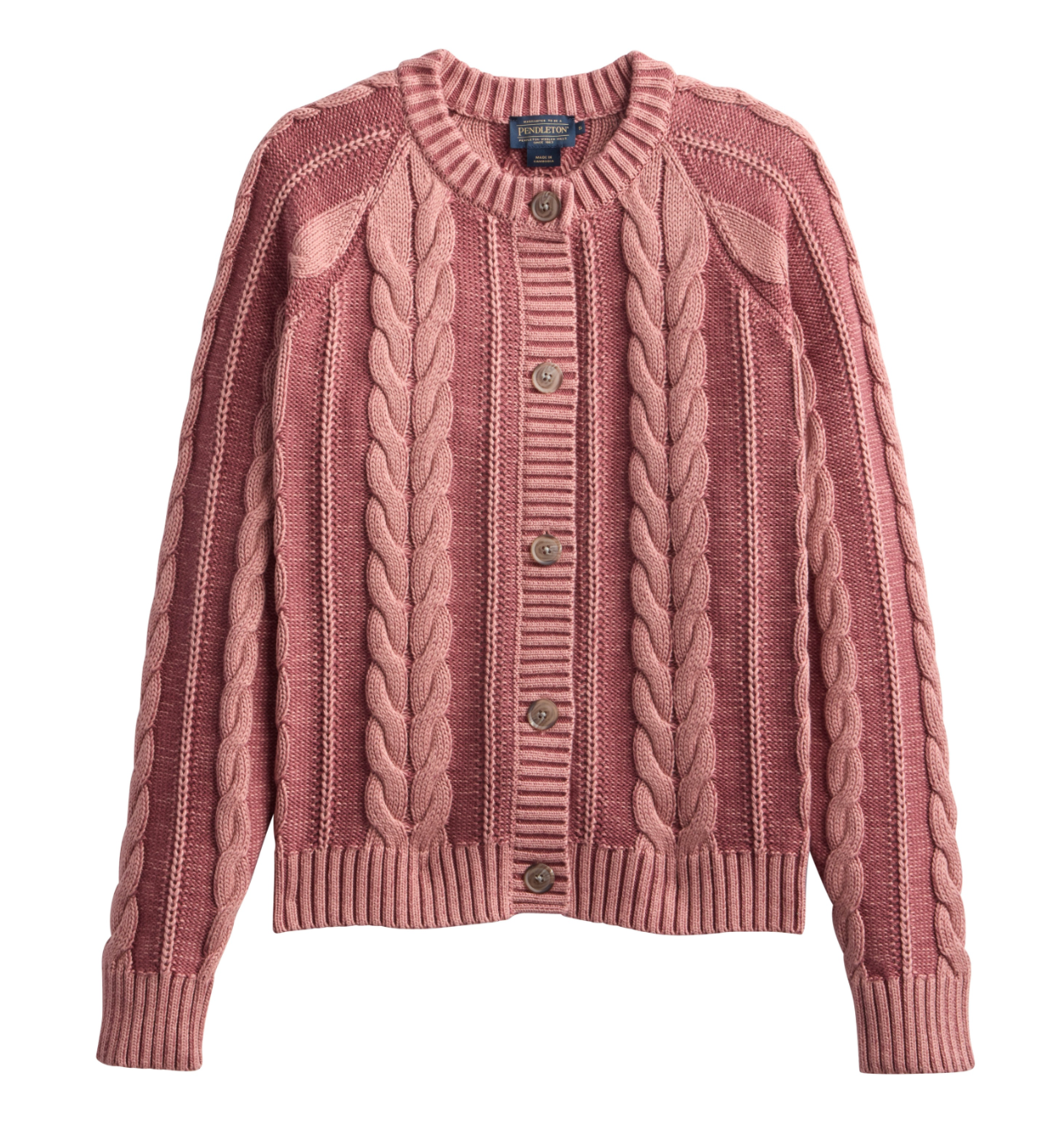 Pendleton Womens Cotton Cable Cardigan Sweater