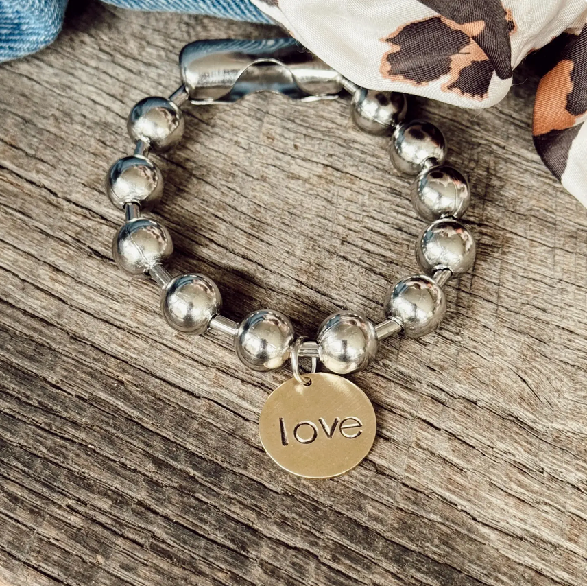Stainless Mixed Metal LOVE Bracelet