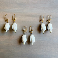 Twist Style Baroque Pearl Drop Earrings