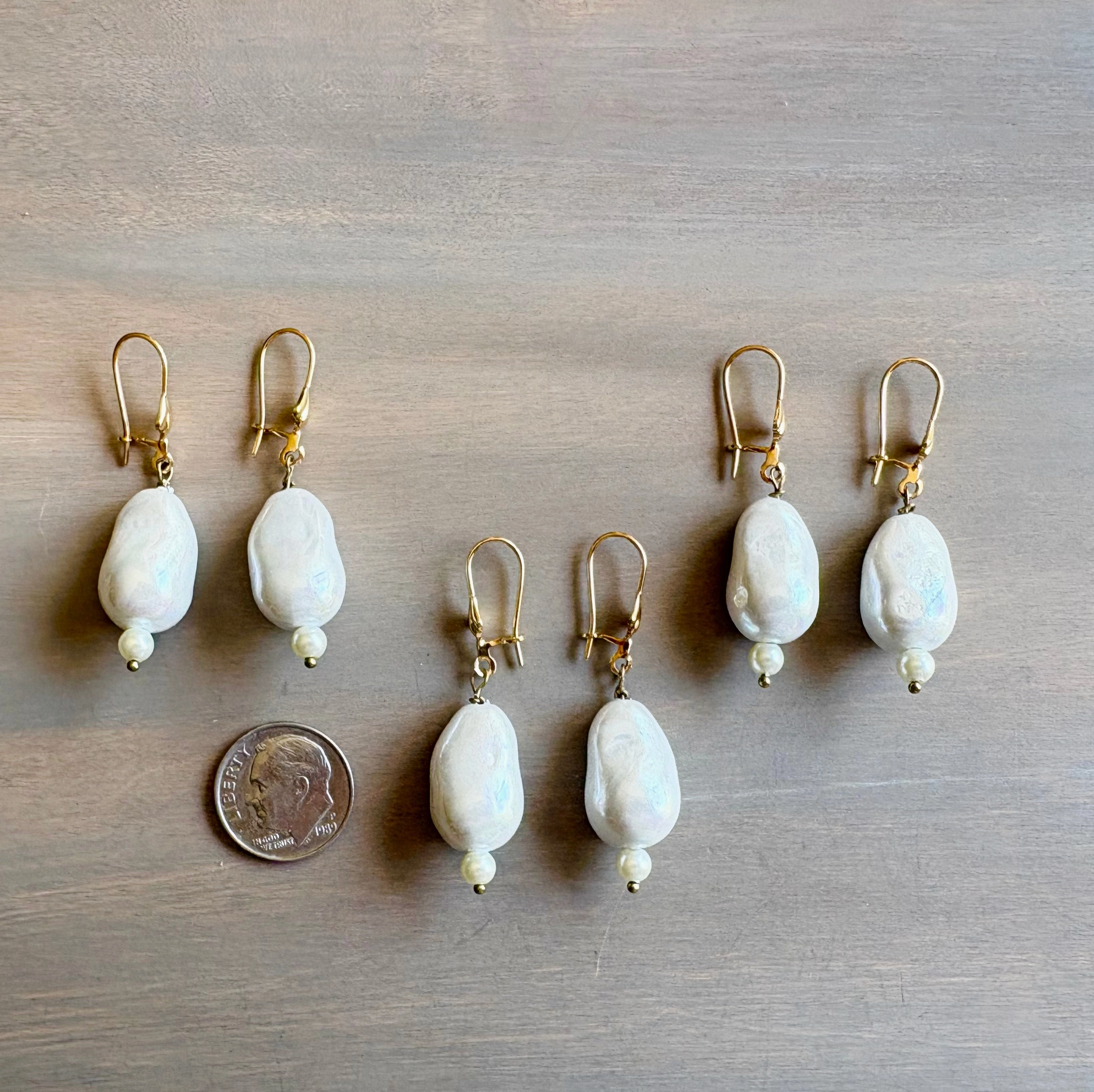 Twist Style Baroque Pearl Drop Earrings