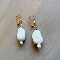 Twist Style Baroque Pearl Drop Earrings