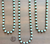 Twist Style Mint Matte Crystal Long Strand Necklace