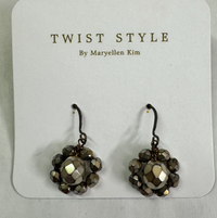 Twist Style Crystal Flower Earrings