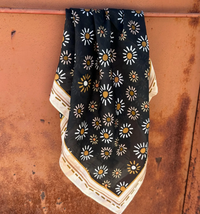 Tirzah Lane Art Tencel and Silk Scarf Dust and Daisies