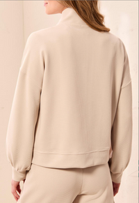 Tribal Womens Mock Neck Zip Cardigan