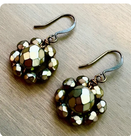 Twist Style Crystal Flower Earrings