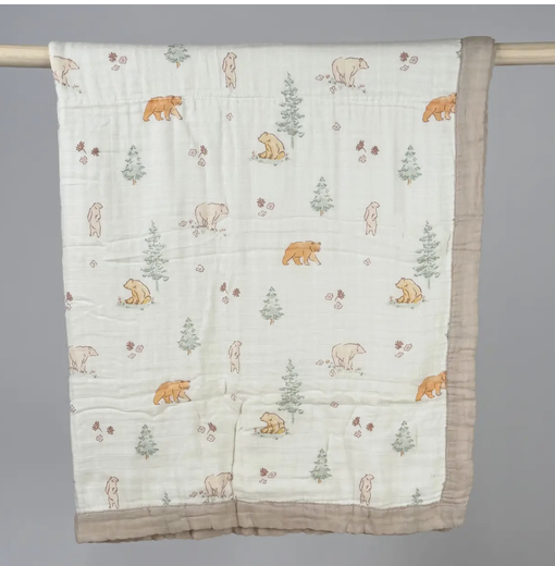 Spring Bear Bamboo Muslin Quilt