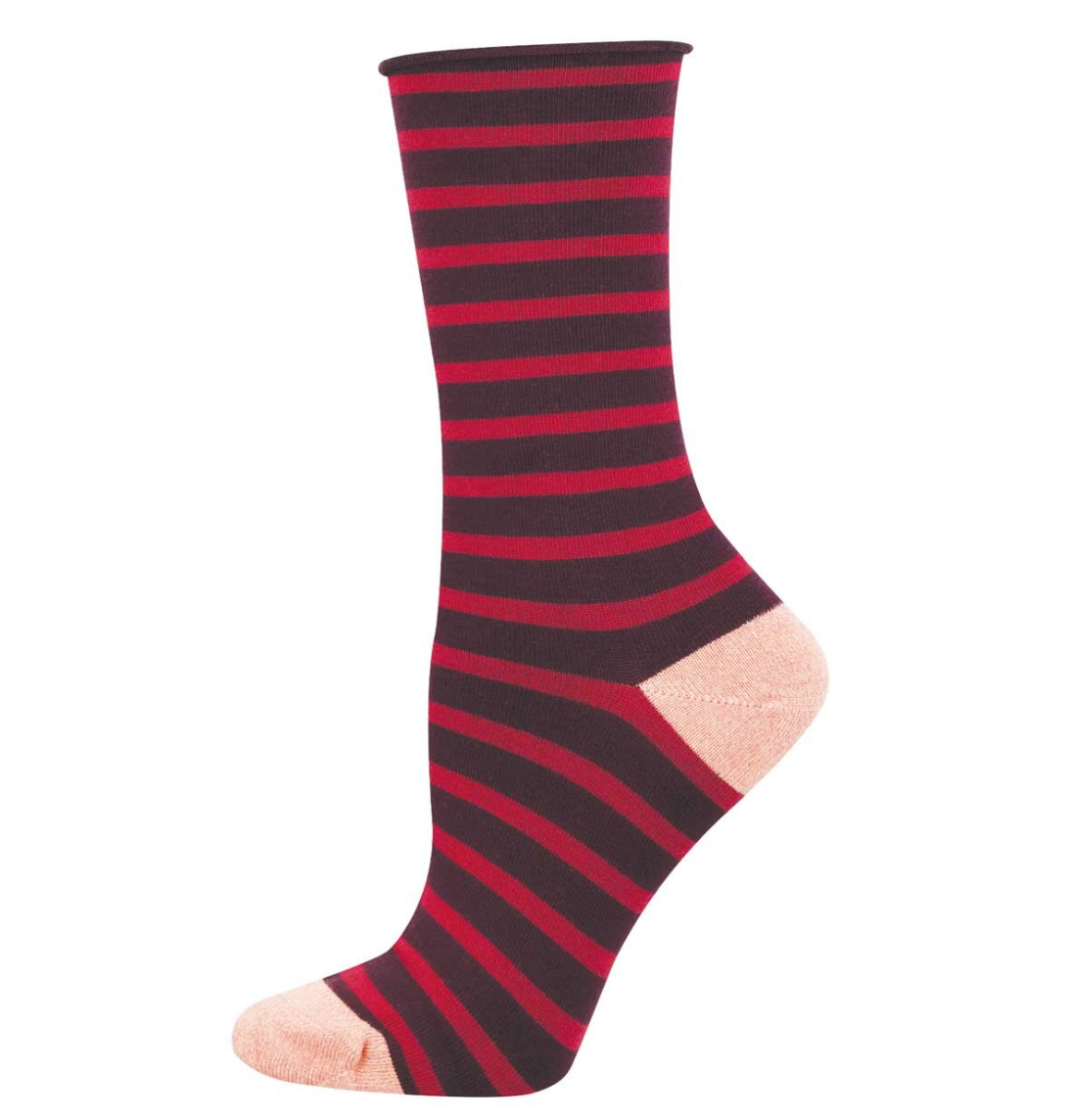 Socksmith Womens Bamboo Sailor Stripe Roll Top Socks