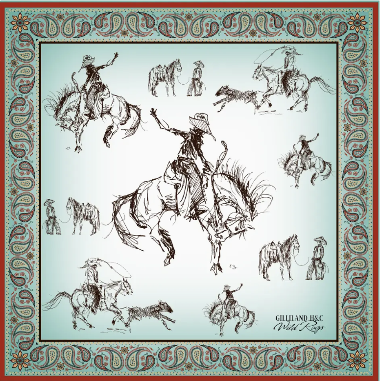 Ombre Cowboys Horse Scarf XL