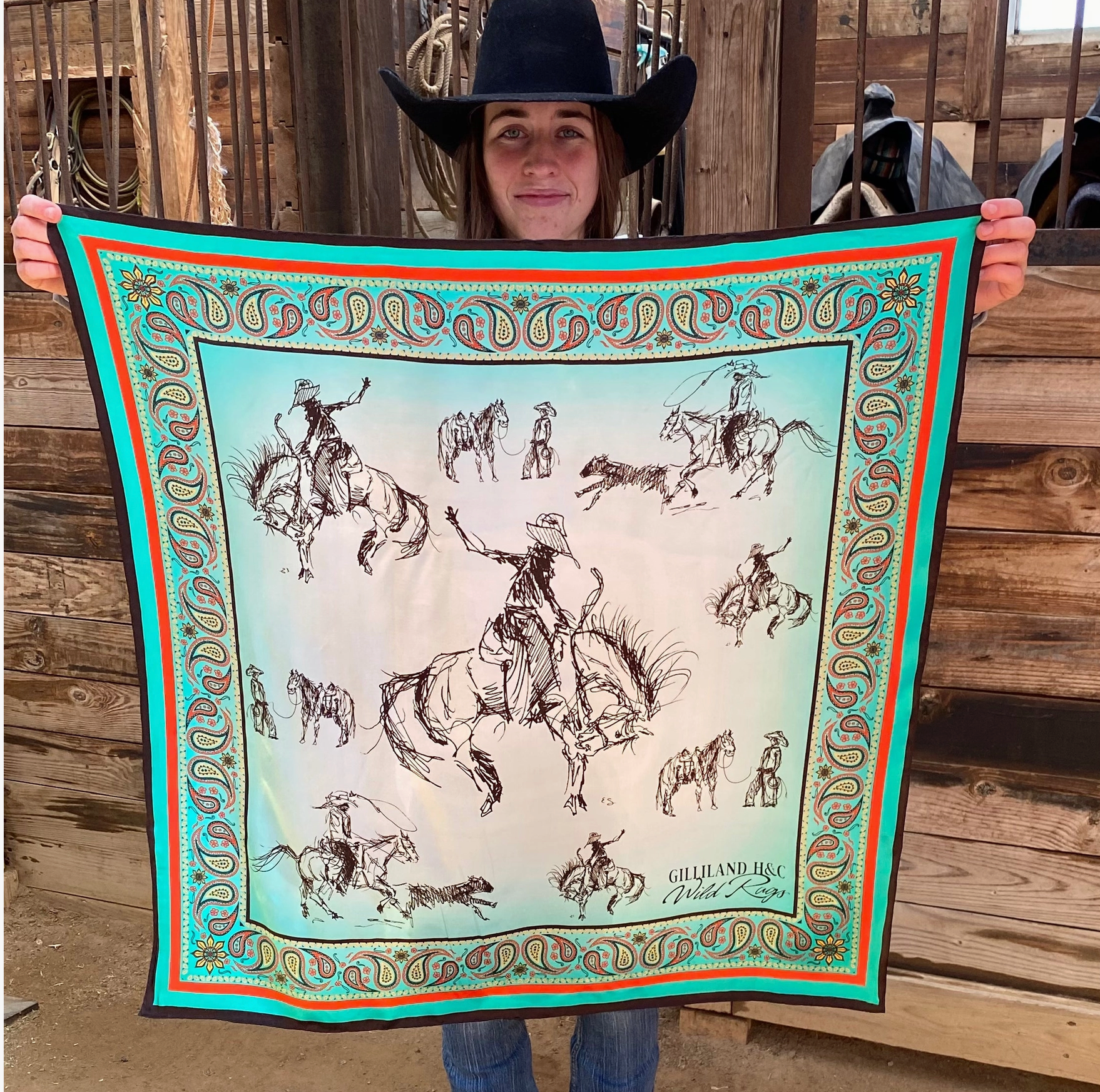 Ombre Cowboys Horse Scarf XL