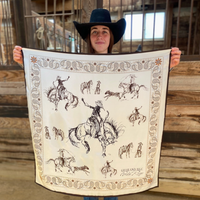 Vintage Cowboys Horse Silk Scarf