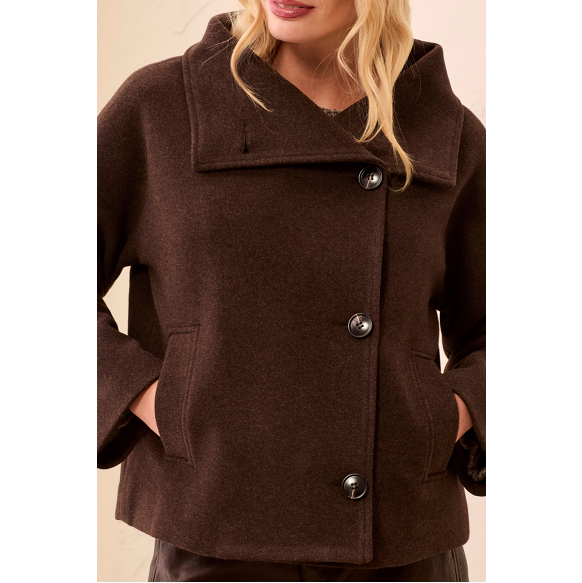 Tribal Womens Funnel Neck Jacket