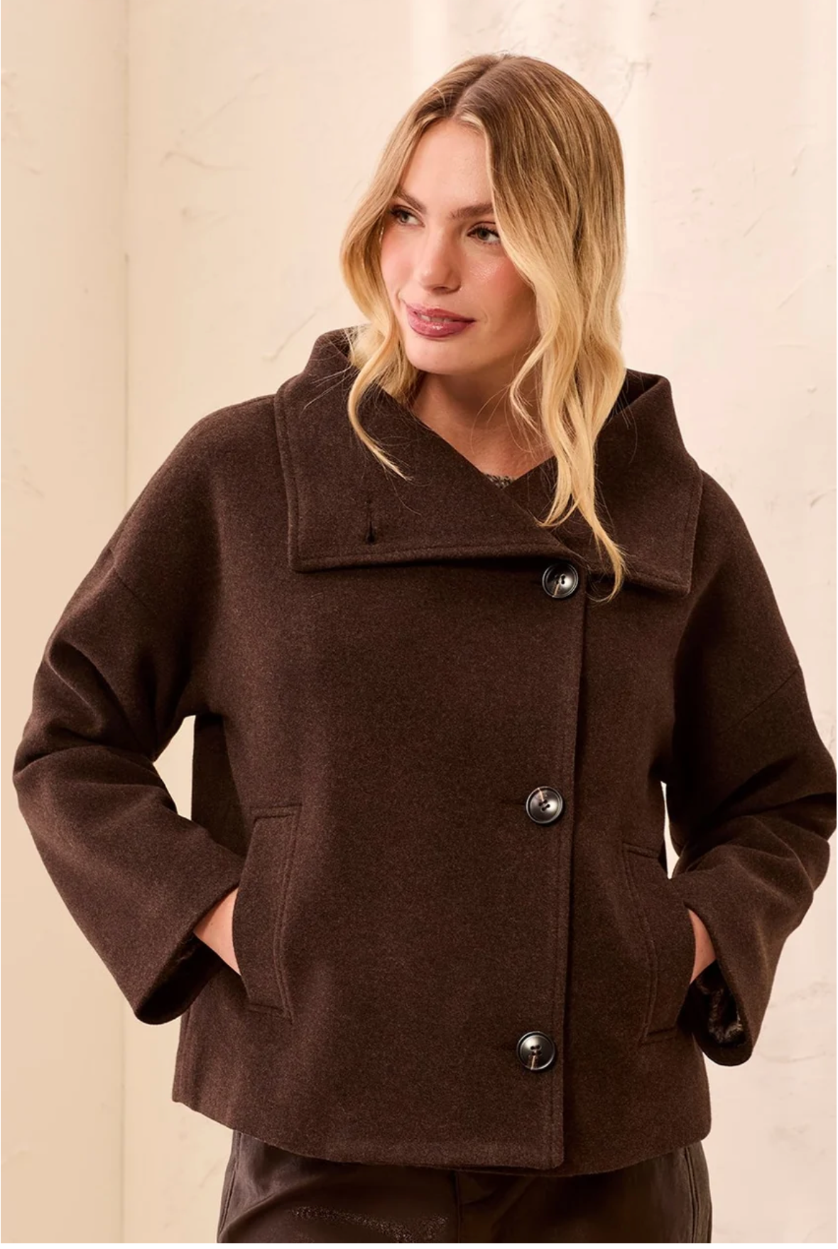 Tribal Womens Funnel Neck Jacket