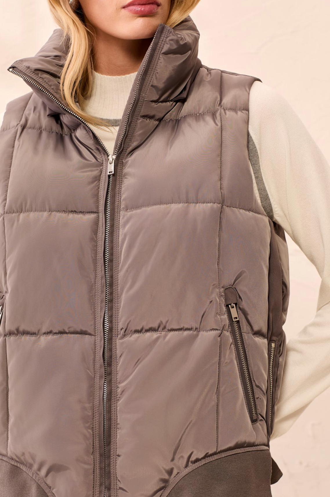 Tribal Womens Quilted Vest W/ Removeable Hood
