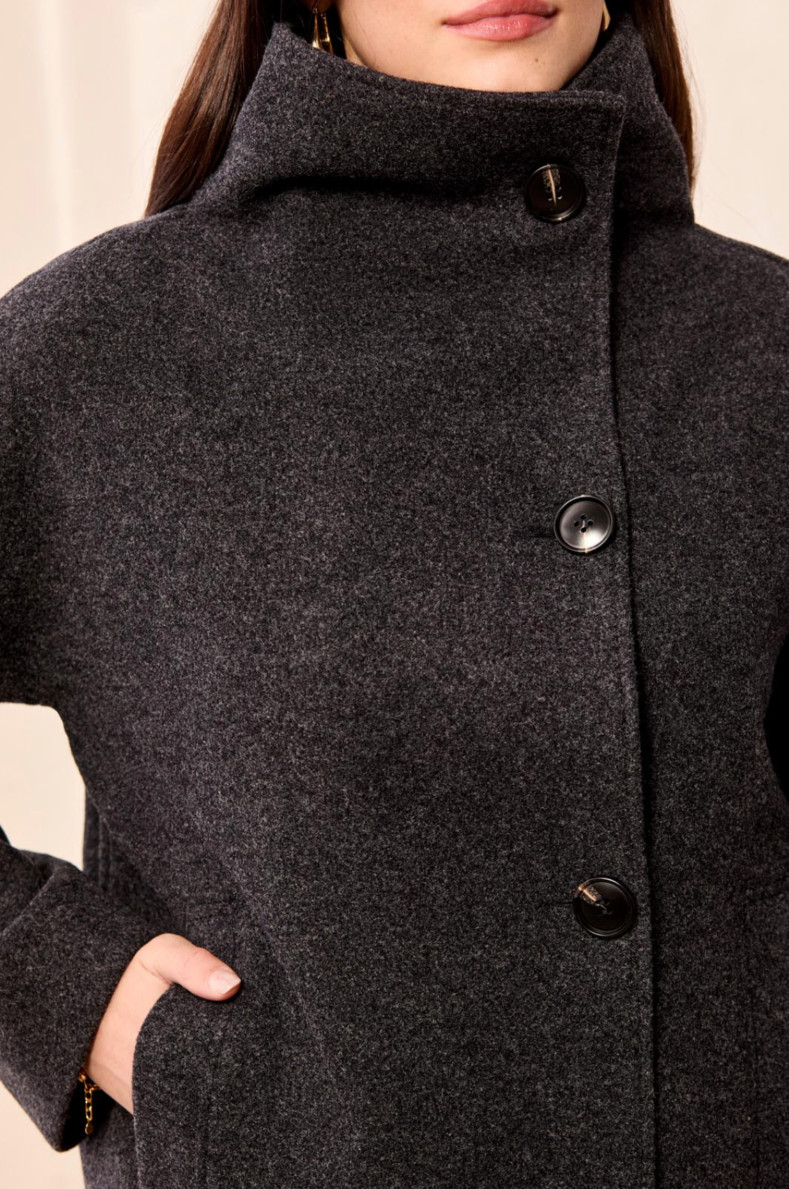 Tribal Womens Funnel Neck Jacket