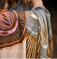 Tirzah Lane Art Fringed Modal Scarf XL