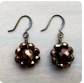 Twist Style Chocolate Shimmer Flower Earrings
