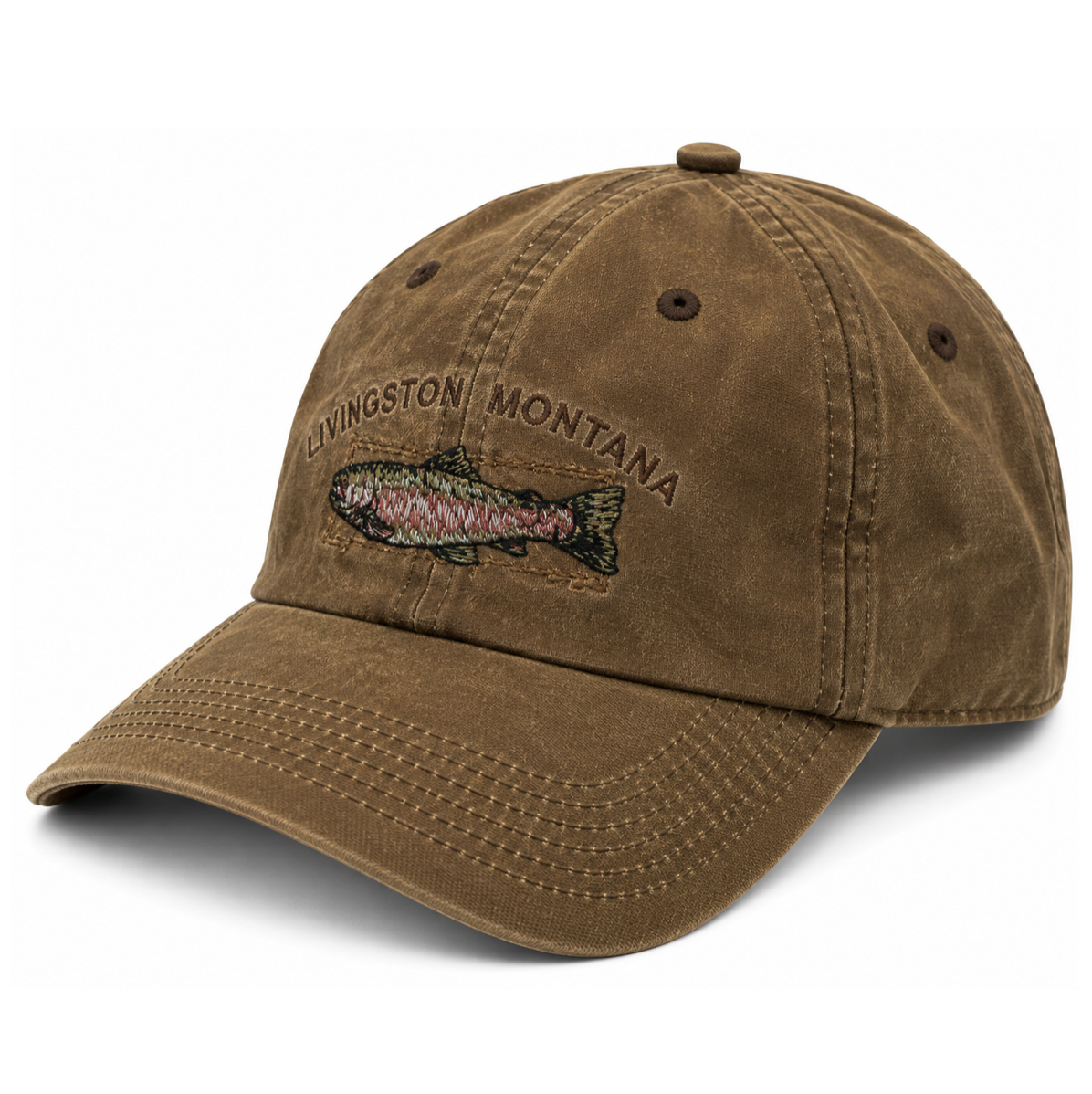 Montana Trout Embroidery Brown Cap