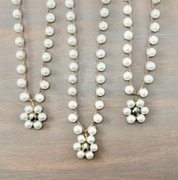 Twist Style Glass Pearl Pendant Necklace