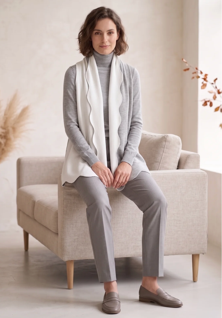 Double Face Scallop Scarf