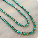 Twist Style Aqua Shimmer Long Crystal Necklace