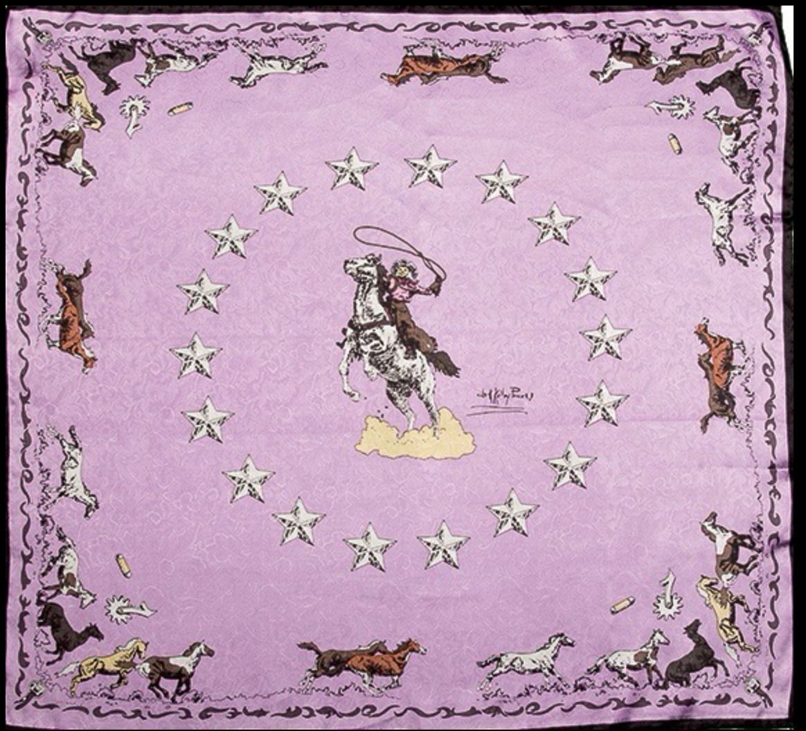 Wyoming Traders Lavender Mustang Limited Edition Silk Scarf