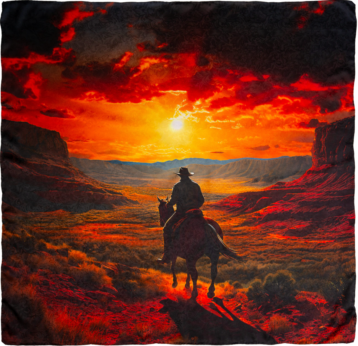 Wyoming Traders Sunset Rider Limited Edition Silk Scarf