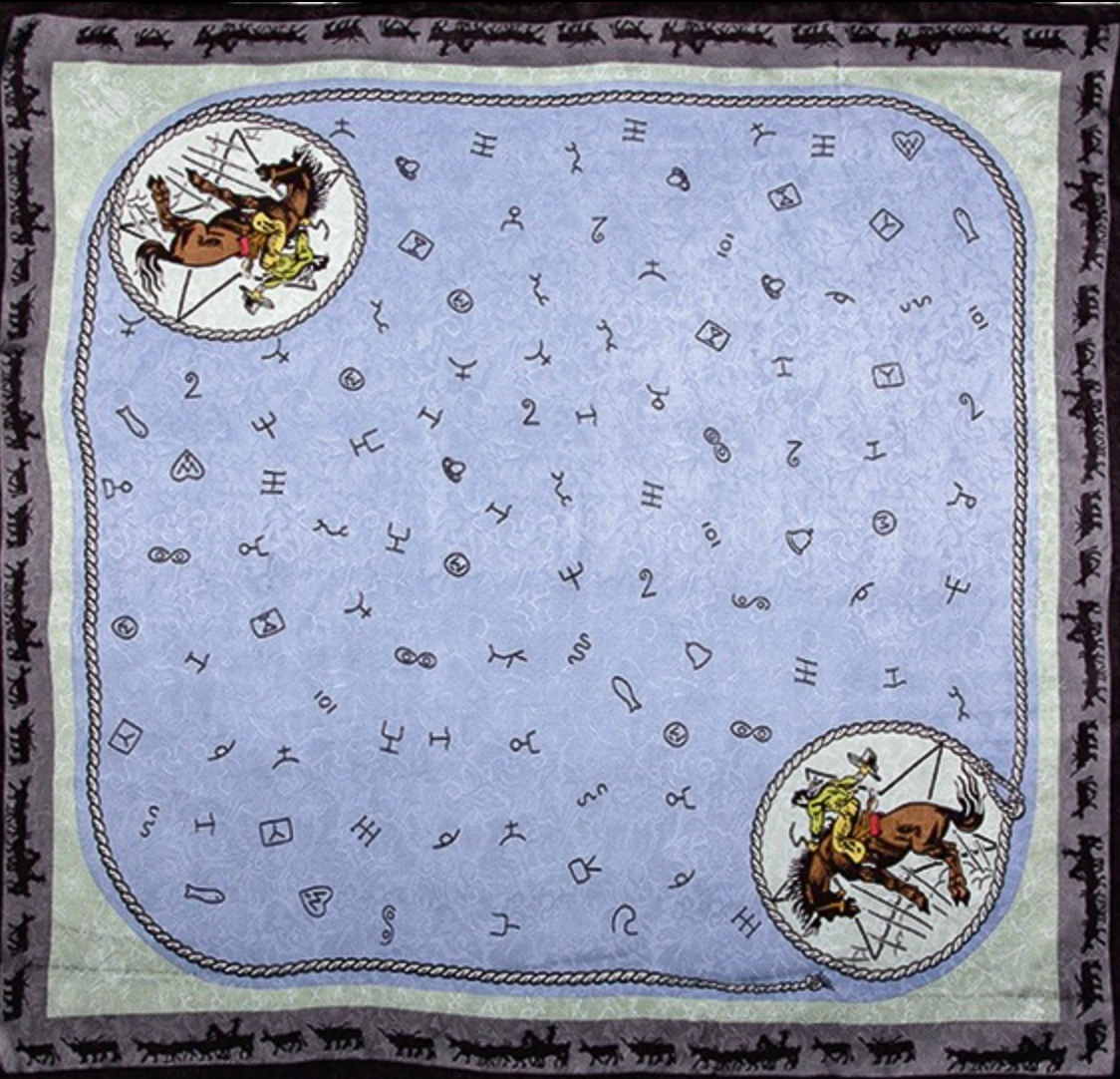 Wyoming Traders Slate Blue Brand Limited Edition Silk Scarf