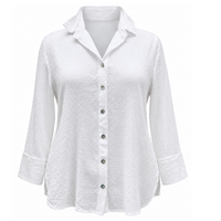 Cut Loose Womens Crinkle Crop Easy Shirt