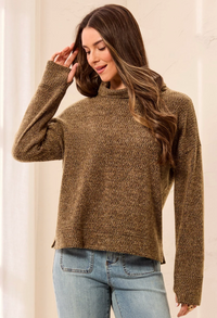 Tribal Womens LS Funnel Neck Sweater