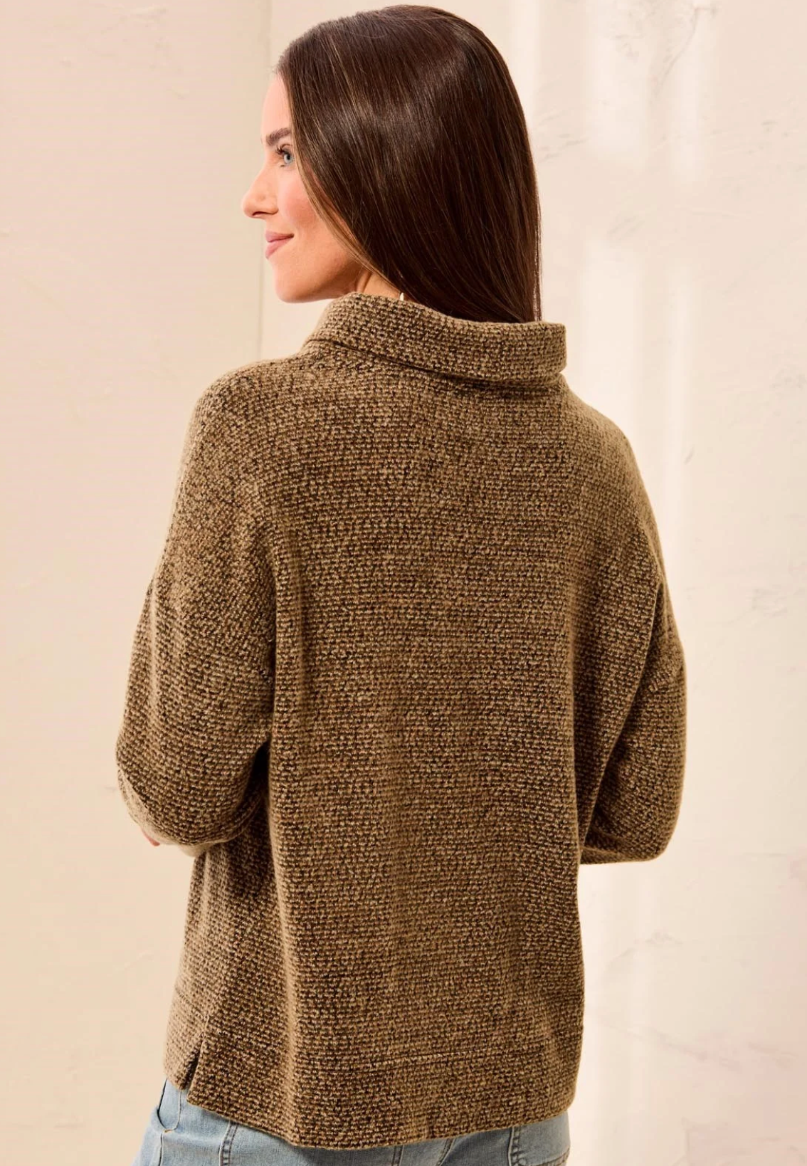 Tribal Womens LS Funnel Neck Sweater