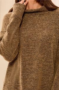 Tribal Womens LS Funnel Neck Sweater