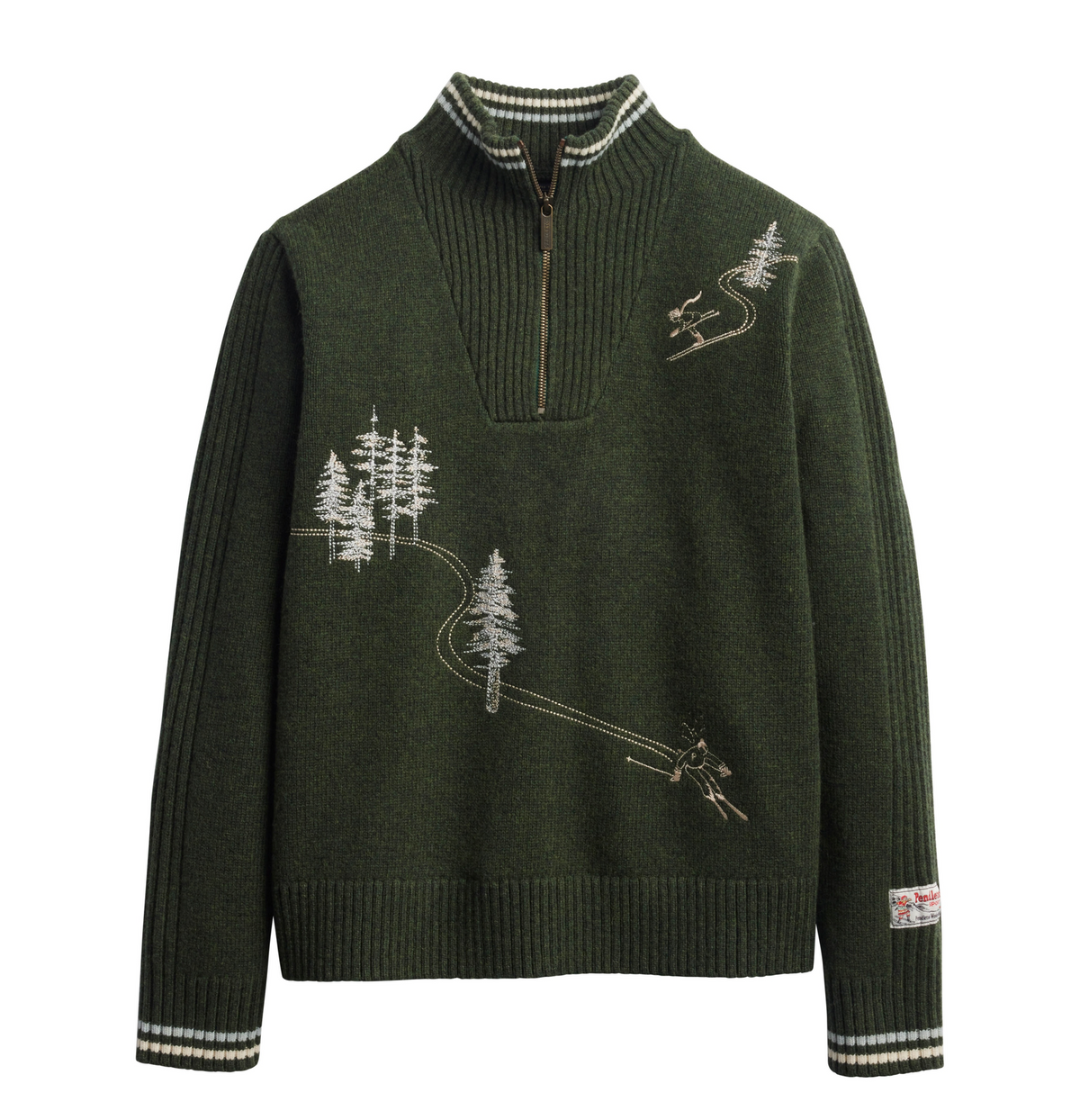 Pendleton Womens Lambswool Half-Zip Ski Sweater