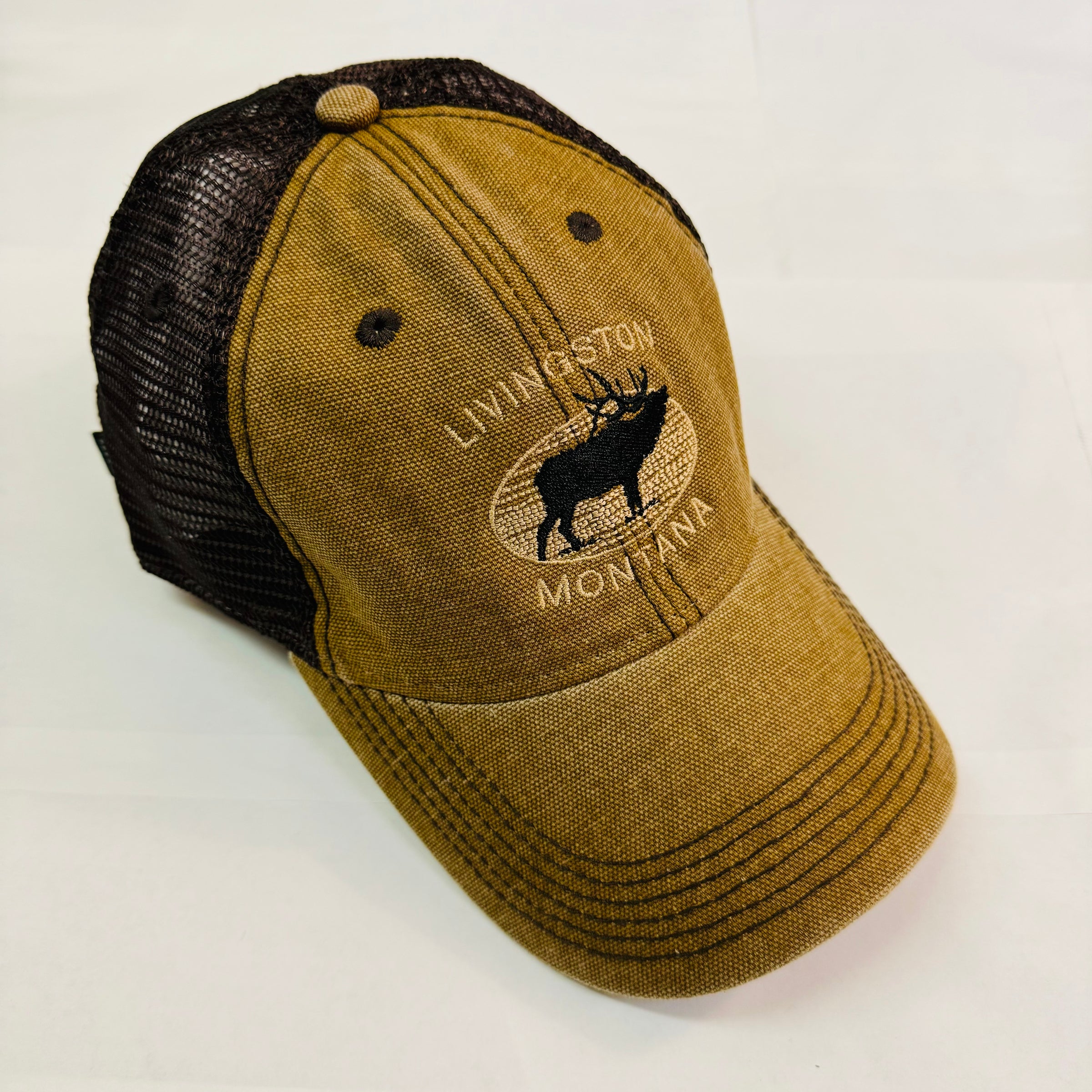 Montana Elk Embroidery Cap Light Brown/Dark Brown