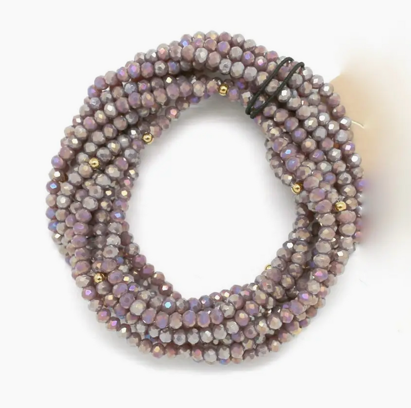 Lizou Delicate Crystal Mini Stack Bracelet