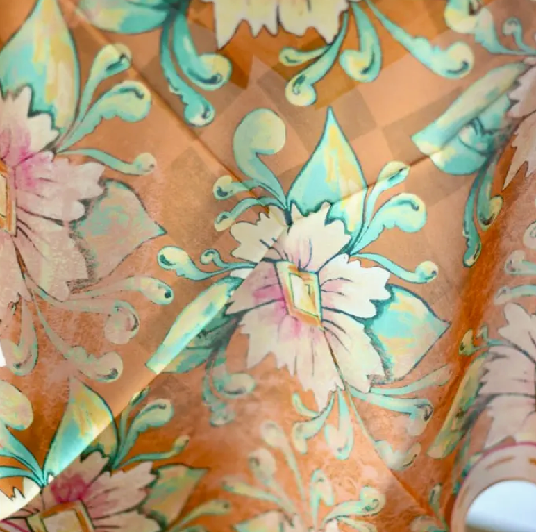 Tirzah Lane Art Tencel and Silk Scarf - Floral Western