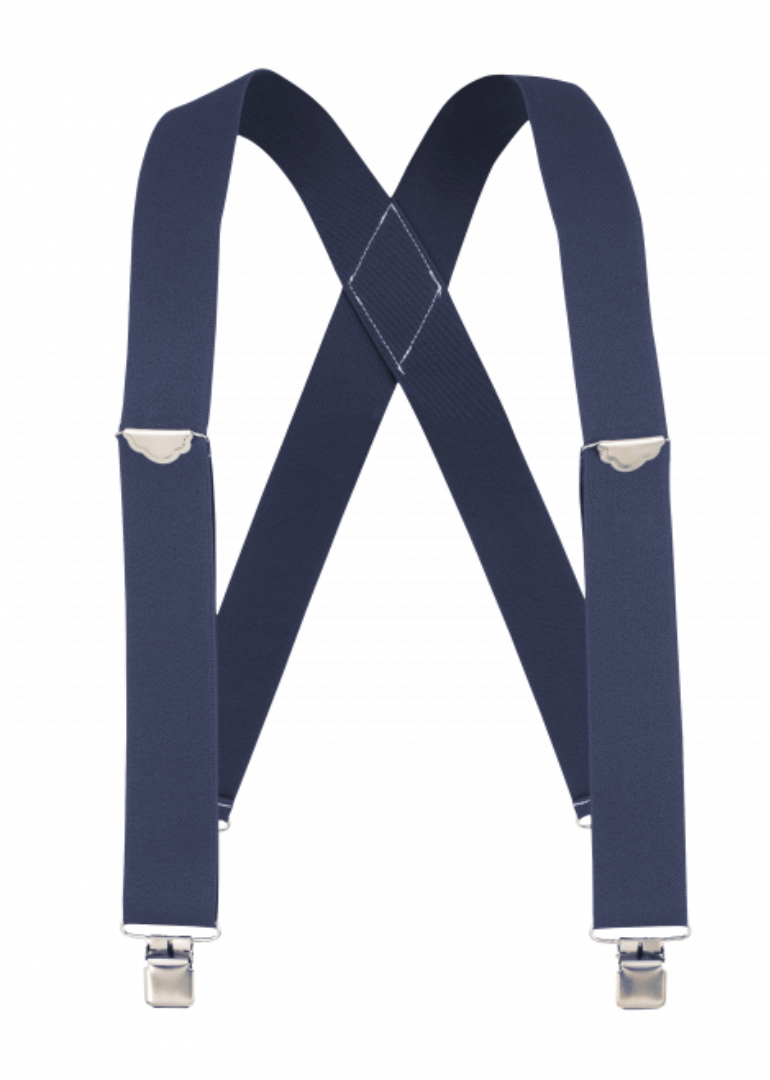 Welch Clip On Casual Suspenders-Navy-2 inch - 50" Long