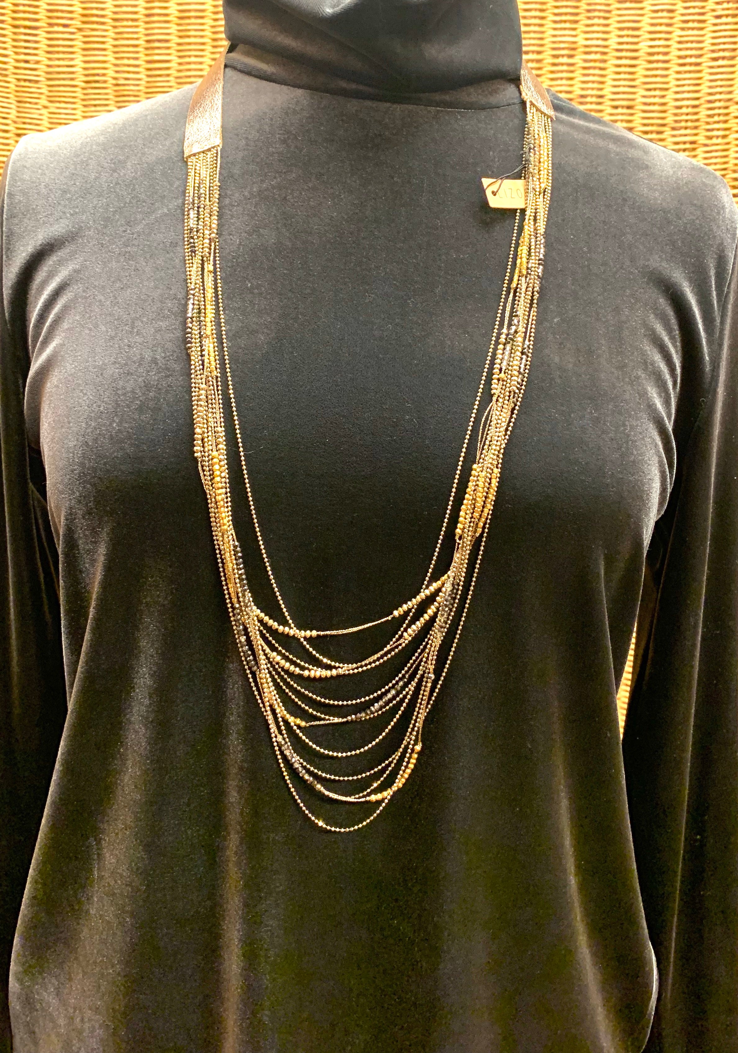 Lizou Gold/Bronze Multi-Strand Necklace