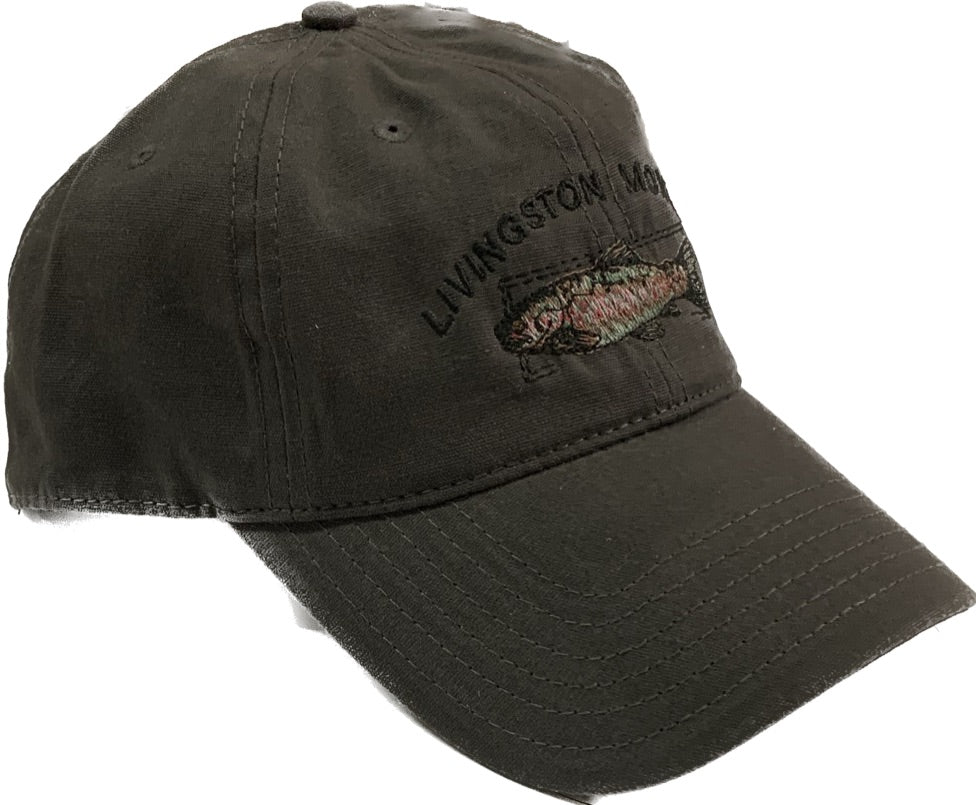 Montana Wax Finish Trout Embroidery Charcoal Cap