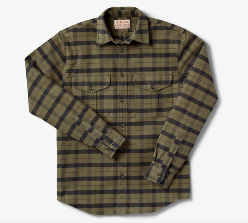 Filson Mens Alaskan Guide Shirt - Otter Green/Black Plaid