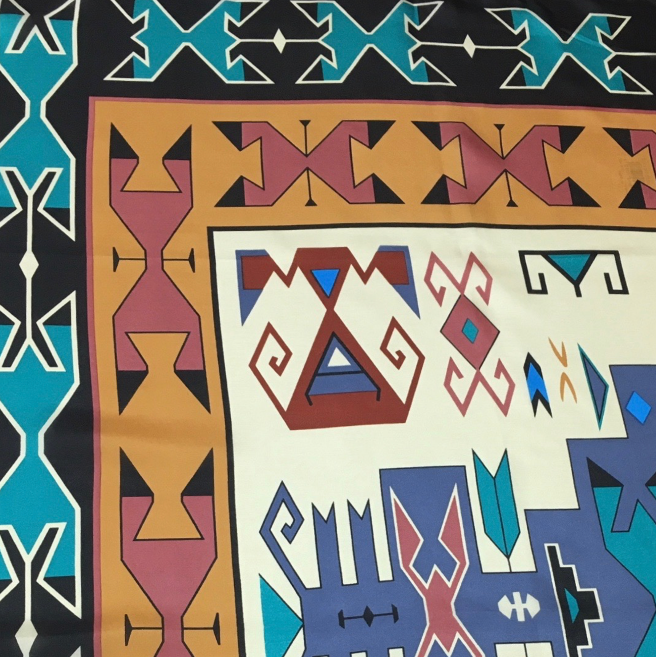 Wyoming Traders Sandstone Black Southwest Silk Scarf