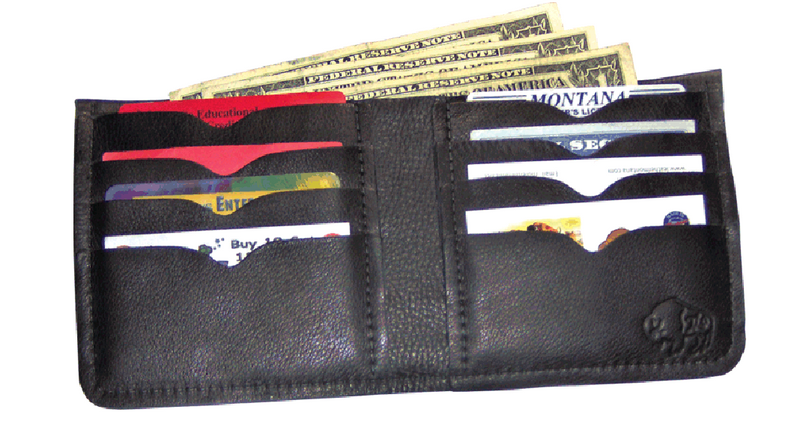 TLS Extra Large  Bi-Fold 8 Pocket Buffalo/Bison Leather Wallet