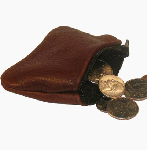 TLS Buffalo/Bison Leather Zipper Coin Purse