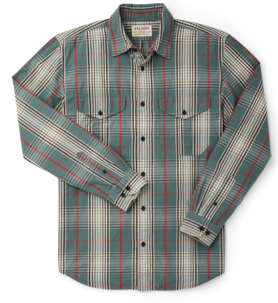 Filson Mens Washed Feather Cloth Shirt