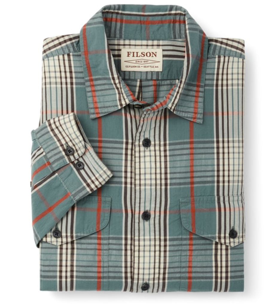 Filson Mens Washed Feather Cloth Shirt